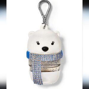Polar Bear With Gem Scarf PocketBac Holder With Sanutizer